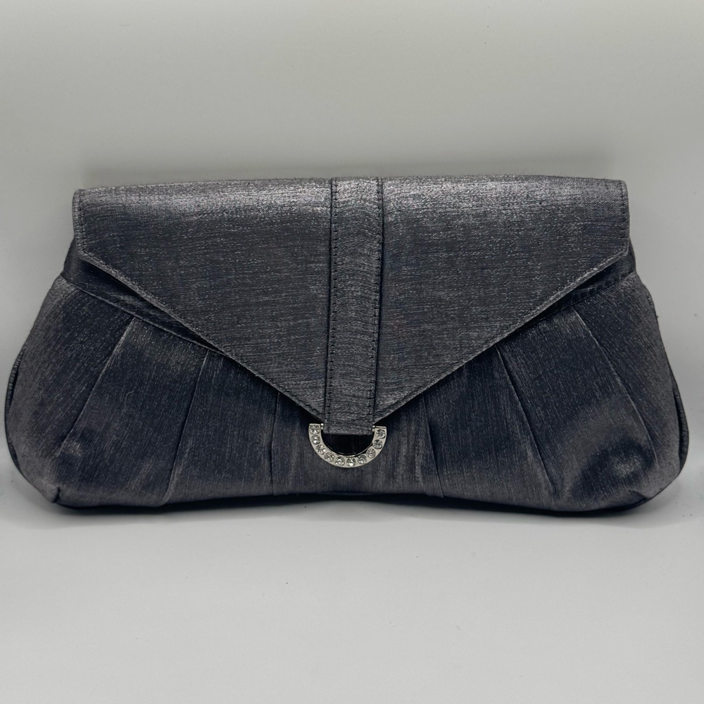 Women's Gunne Sax GrayMetallic Rhinestone Clutch Small